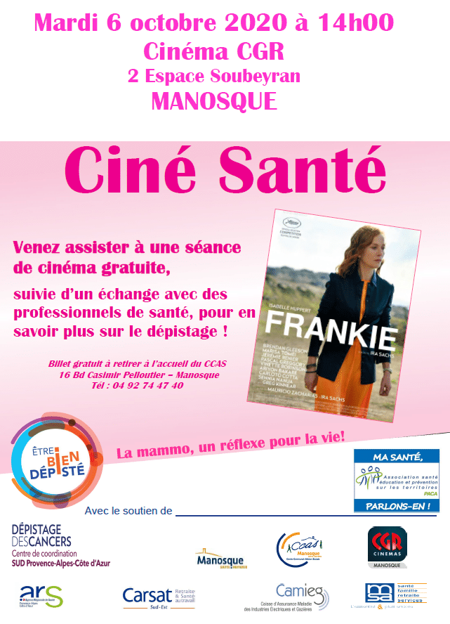 Octobre Rose Ciné Santé Manosque