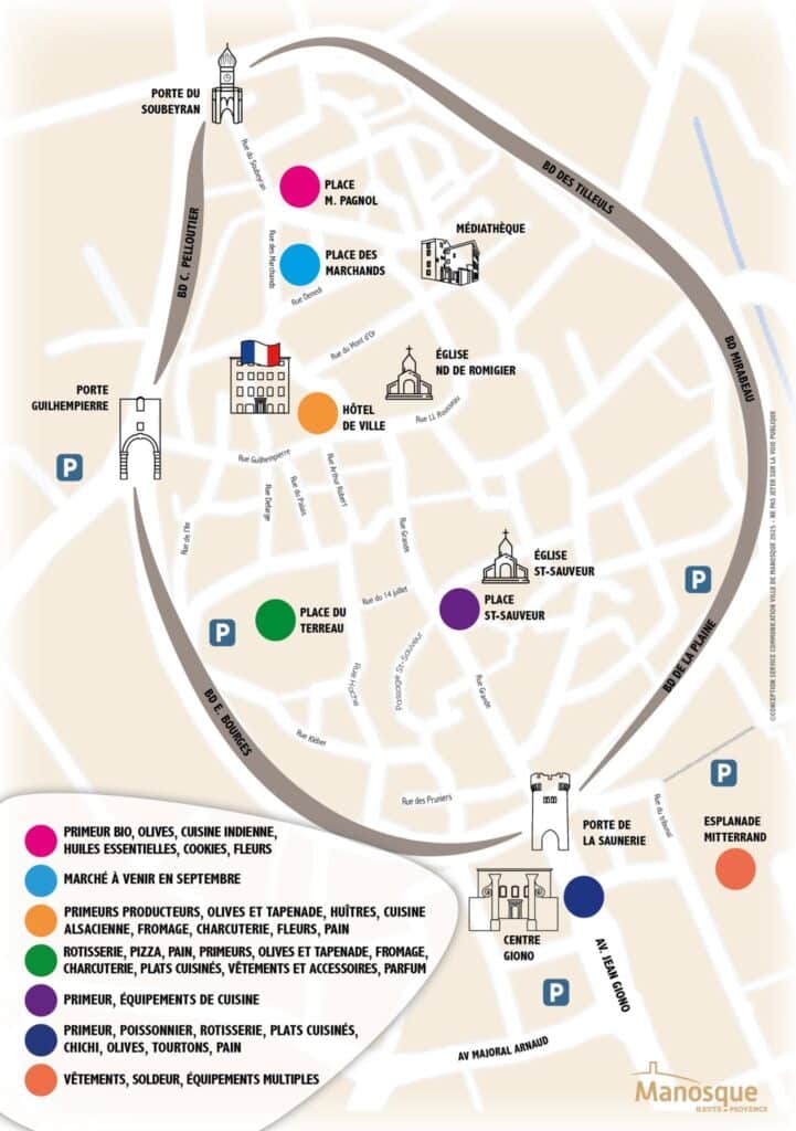 implantation marché hebdomadaire samedi Manosque